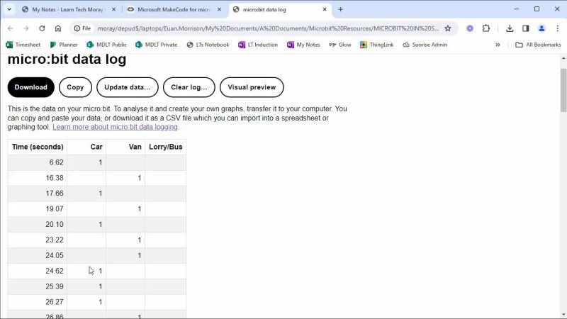 Picture of Data Log